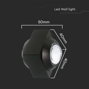Απλίκα Up-Down LED 2W 4000K Μαύρου Χρώματος V-TAC – 23030