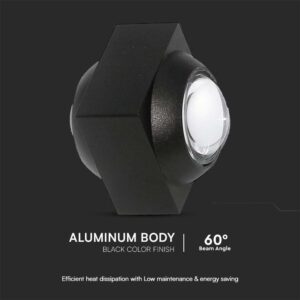 Απλίκα Up-Down LED 2W 4000K Μαύρου Χρώματος V-TAC – 23030