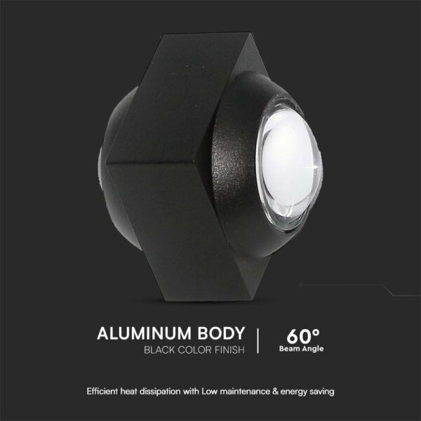 Απλίκα Up-Down LED 2W 4000K Μαύρου Χρώματος V-TAC – 23030