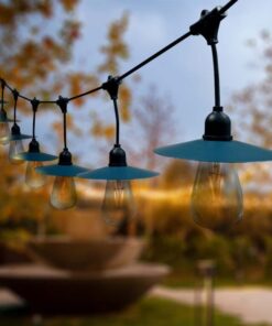 Ηλιακό αδιάβροχο φωτιστικό γιρλάντα 15m με 15 λάμπες ST64 filament θερμό λευκό 3000Κ V-TAC – 23034