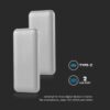 Power bank 10000mAh ασημί 2 USB + Type-C V-TAC – 23035