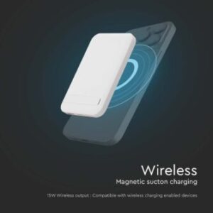 Μαγνητικό wireless power bank 10000mAh λευκό V-TAC – 23039