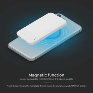 Μαγνητικό wireless power bank 10000mAh λευκό V-TAC – 23039