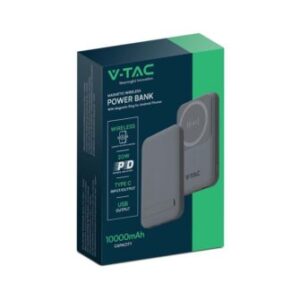 Μαγνητικό wireless power bank 10000mAh γκρι V-TAC – 23040