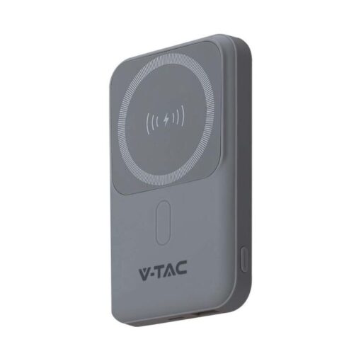 Μαγνητικό wireless power bank 10000mAh γκρι V-TAC – 23040
