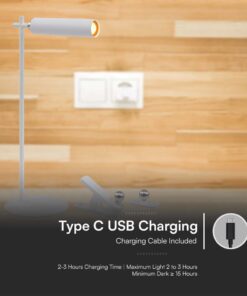 Επιτραπέζιο Φωτιστικό LED 3W 4000K Λευκού Χρώματος Επαναφορτιζόμενο Μαγνητική Βάση Dimmable V-TAC – 23041