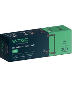 Επιτραπέζιο Φωτιστικό LED 3W 4000K Μαύρου Χρώματος Επαναφορτιζόμενο Μαγνητική Βάση Dimmable V-TAC – 23042
