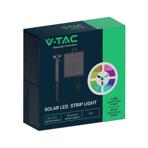 LED ηλιακή ταινία 1.2W solar panel RGB IP67 V-TAC – 23046