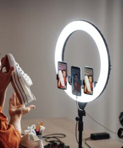 Επιτραπέζιο/δαπέδου φωτιστικό ring light LED 55W 3 σε 1 CCT Μαύρου Χρώματος Dimmable V-TAC – 23047