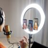 Επιτραπέζιο/δαπέδου φωτιστικό ring light LED 55W 3 σε 1 CCT Μαύρου Χρώματος Dimmable V-TAC – 23047