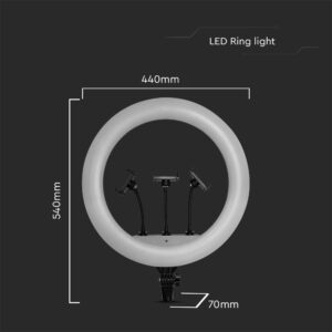 Επιτραπέζιο/δαπέδου φωτιστικό ring light LED 55W 3 σε 1 CCT Μαύρου Χρώματος Dimmable V-TAC – 23047