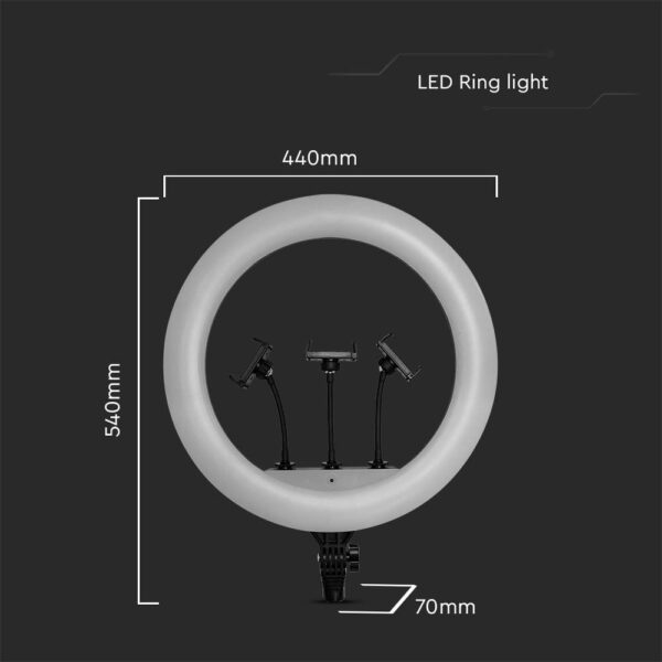 Επιτραπέζιο/δαπέδου φωτιστικό ring light LED 55W 3 σε 1 CCT Μαύρου Χρώματος Dimmable V-TAC – 23047