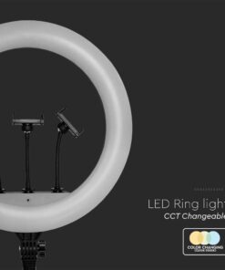 Επιτραπέζιο/δαπέδου φωτιστικό ring light LED 55W 3 σε 1 CCT Μαύρου Χρώματος Dimmable V-TAC – 23047