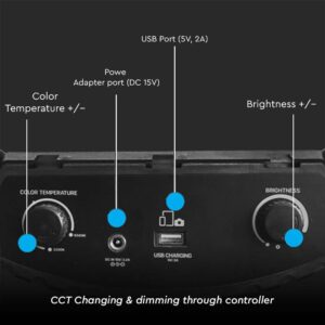 Επιτραπέζιο/δαπέδου φωτιστικό ring light LED 55W 3 σε 1 CCT Μαύρου Χρώματος Dimmable V-TAC – 23047