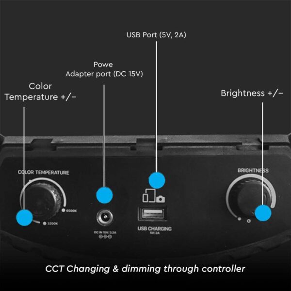Επιτραπέζιο/δαπέδου φωτιστικό ring light LED 55W 3 σε 1 CCT Μαύρου Χρώματος Dimmable V-TAC – 23047
