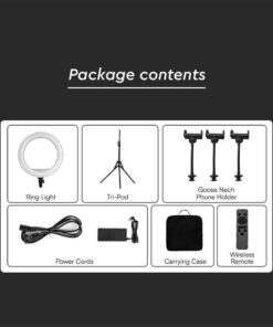 Επιτραπέζιο/δαπέδου φωτιστικό ring light LED 55W 3 σε 1 CCT Μαύρου Χρώματος Dimmable V-TAC – 23047