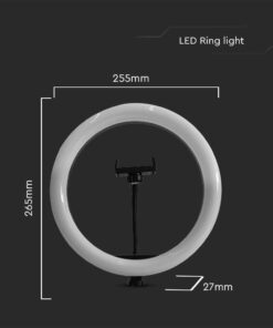 Επιτραπέζιο φωτιστικό ring light LED 10W Mαύρου Χρώματος Dimmable V-TAC – 23048