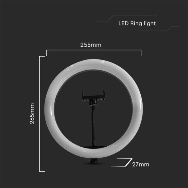 Επιτραπέζιο φωτιστικό ring light LED 10W Mαύρου Χρώματος Dimmable V-TAC – 23048