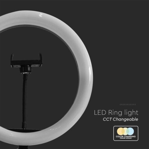Επιτραπέζιο φωτιστικό ring light LED 10W Mαύρου Χρώματος Dimmable V-TAC – 23048