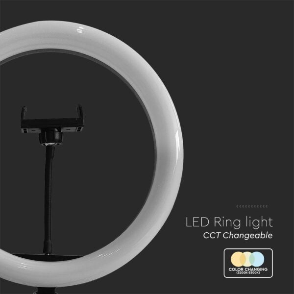 Επιτραπέζιο φωτιστικό ring light LED 10W Mαύρου Χρώματος Dimmable V-TAC – 23048