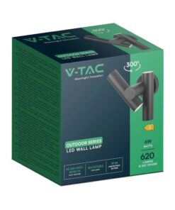 Απλίκα Τοίχου LED 6W 3000K Μαύρου Χρώματος IP44 V-TAC – 10473