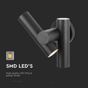 Απλίκα Τοίχου LED 6W 3000K Μαύρου Χρώματος IP44 V-TAC – 10473