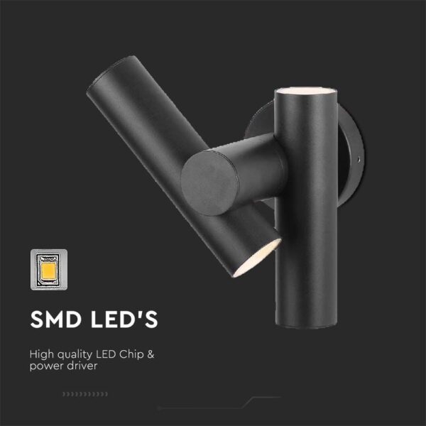 Απλίκα Τοίχου LED 6W 3000K Μαύρου Χρώματος IP44 V-TAC – 10473