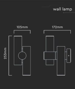 Απλίκα Τοίχου LED 6W 3000K Μαύρου Χρώματος IP44 V-TAC – 10474