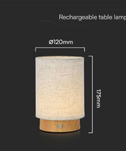 Επιτραπέζιο Επαναφορτιζόμενο Φωτιστικό LED 3W 3000K Μπεζ και Ξύλο V-TAC – 23090VT