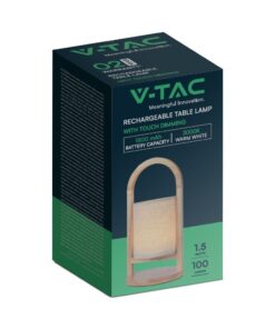 Επιτραπέζιο Επαναφορτιζόμενο Φωτιστικό LED 1.5W 3000K Μπεζ Χρώματος V-TAC – 23091VT