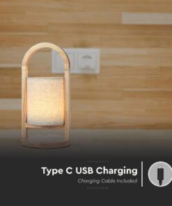 Επιτραπέζιο Επαναφορτιζόμενο Φωτιστικό LED 1.5W 3000K Μπεζ Χρώματος V-TAC – 23091VT