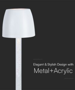 Επιτραπέζιο Επαναφορτιζόμενο Φωτιστικό Led 3W 3000K Λευκού Χρώματος V-TAC – 23094VT