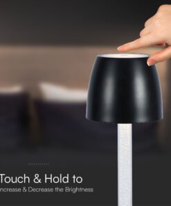 Επιτραπέζιο Επαναφορτιζόμενο Φωτιστικό LED 3W 3000K Dimmable Μαύρου Χρώματος V-TAC – 23095VT