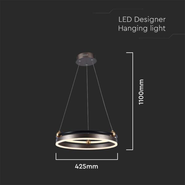 Κρεμαστό Φωτιστικό LED 20W 3000K Καφέ Χρώματος V-TAC – 23098VT
