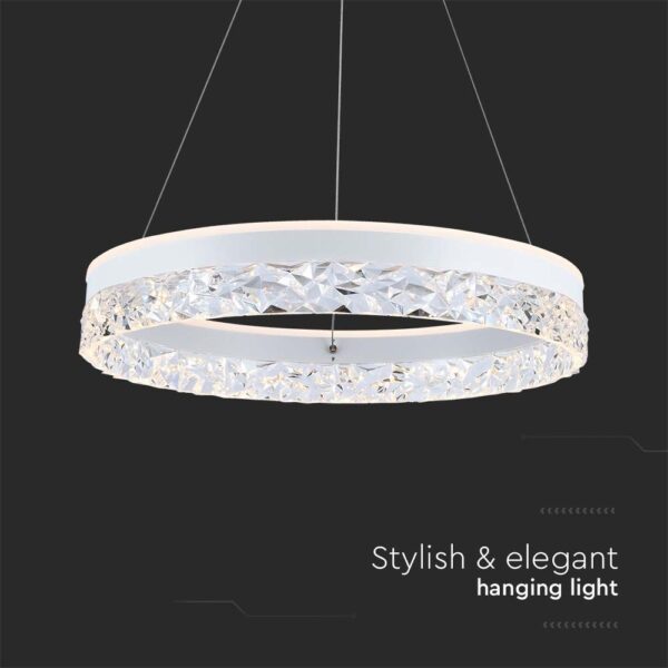 Κρεμαστό Φωτιστικό LED 25W 3000K Λευκού Χρώματος V-TAC – 23099VT