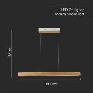 Κρεμαστό Φωτιστικό LED 12W 4000K Ξύλινου Χρώματος V-TAC – 23100VT
