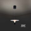Κρεμαστό Φωτιστικό LED 9W 3000K Προσαρμοσμένο Ύψος Λευκού και Μαύρου Χρώματος V-TAC – 23101VT