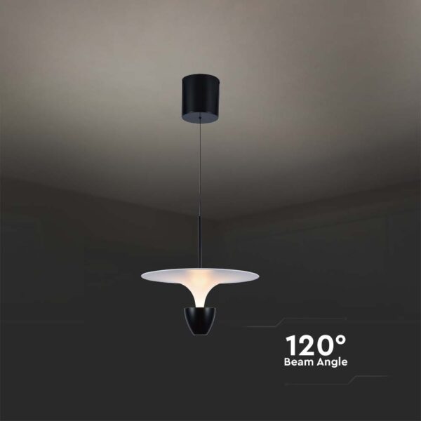 Κρεμαστό Φωτιστικό LED 9W 3000K Προσαρμοσμένο Ύψος Λευκού και Μαύρου Χρώματος V-TAC – 23101VT
