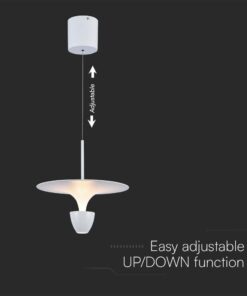 Κρεμαστό Φωτιστικό LED 9W 3000K Λευκού Χρώματος το Ύψος Προσαρμόζεται V-TAC – 23102VT