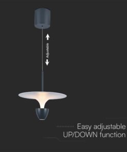 Κρεμαστό Φωτιστικό LED 9W 3000K Μαύρου Χρώματος το Ύψος Προσαρμόζεται V-TAC – 23103VT