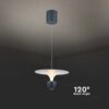 Κρεμαστό Φωτιστικό LED 9W 3000K Μαύρου Χρώματος το Ύψος Προσαρμόζεται V-TAC – 23103VT