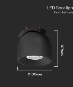 LED φωτιστικό spot για Υφασμάτινο καλώδιο 12W 3000K Μαύρου Χρώματος V-TAC – 23104