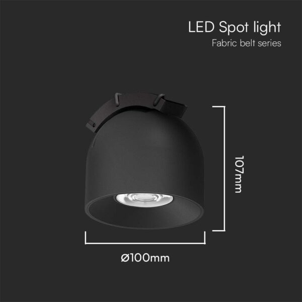 LED φωτιστικό spot για Υφασμάτινο καλώδιο 12W 3000K Μαύρου Χρώματος V-TAC – 23104