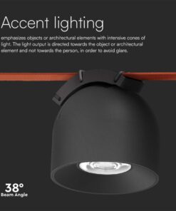 LED φωτιστικό spot για Υφασμάτινο καλώδιο 12W 3000K Μαύρου Χρώματος V-TAC – 23104