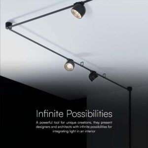 LED φωτιστικό spot για Υφασμάτινο καλώδιο 12W 3000K Μαύρου Χρώματος V-TAC – 23104