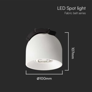 LED φωτιστικό spot για υφασμάτινο καλώδιο 12W 3000K Λευκού Χρώματος V-TAC – 23105