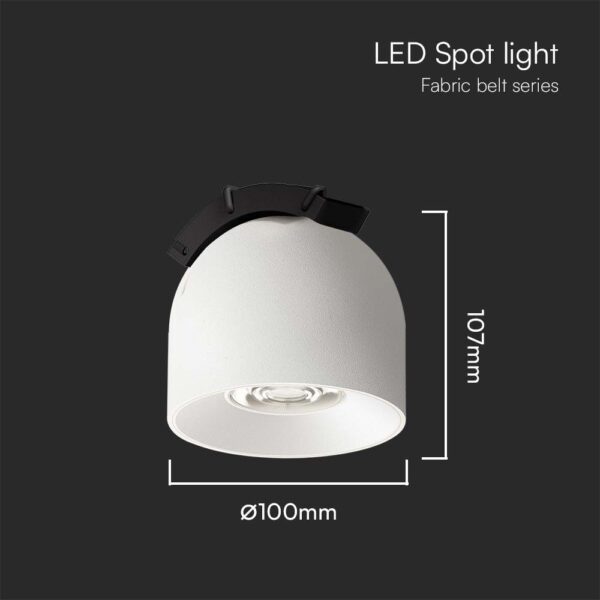 LED φωτιστικό spot για υφασμάτινο καλώδιο 12W 3000K Λευκού Χρώματος V-TAC – 23105