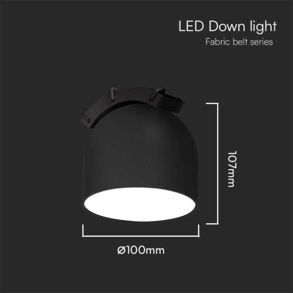 LED φωτιστικό για υφασμάτινο καλώδιο 12W 3000K Μαύρου Χρώματος V-TAC – 23106