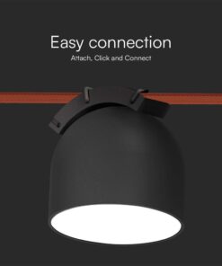 LED φωτιστικό για υφασμάτινο καλώδιο 12W 3000K Μαύρου Χρώματος V-TAC – 23106