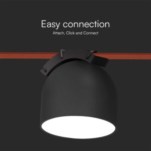 LED φωτιστικό για υφασμάτινο καλώδιο 12W 3000K Μαύρου Χρώματος V-TAC – 23106